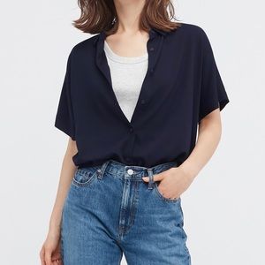 Uniqlo Short Sleeve Rayon Blouse